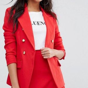 Misguided Red Blazer Size 4